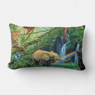 Almofada Lombar Animais que vivem juntos travesseiro decorativo