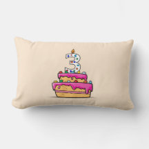 Aniversário de 3 anos, 3 no Bolo Rosa Doce