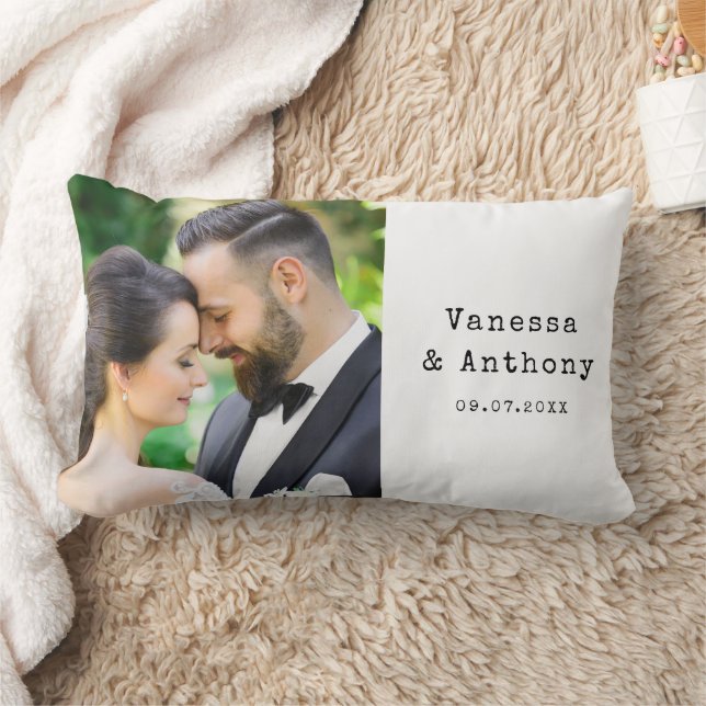 Almofada Lombar Aniversário de Casamento com Foto Personalizada (Cobertor)