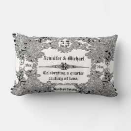 Almofada Lombar Aniversário de Casamento de 25 Silver