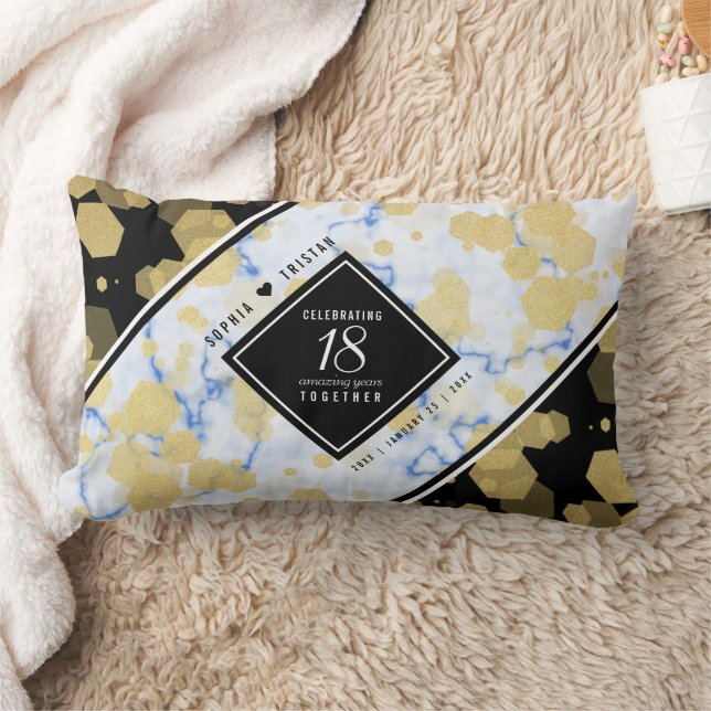 Almofada Lombar Aniversário de Casamento de Porcelana 18 (Cobertor)