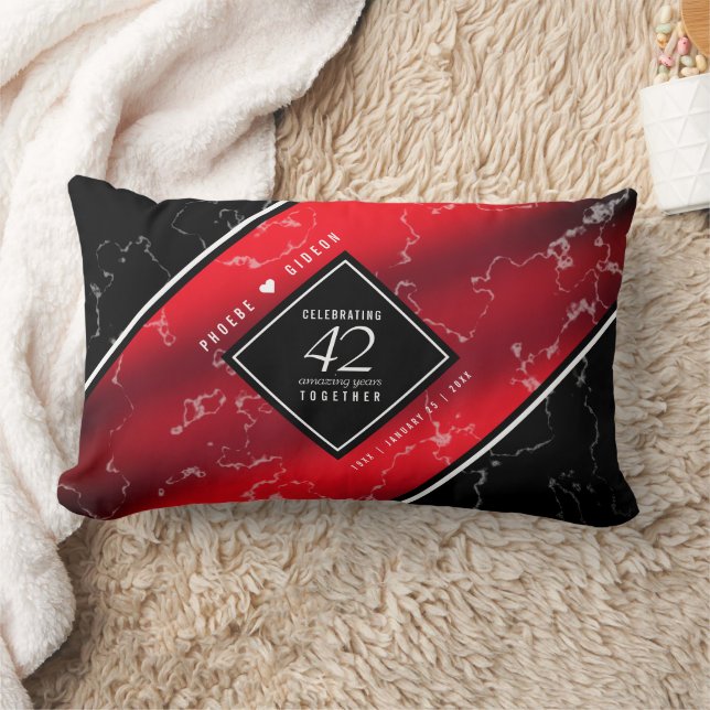 Almofada Lombar Aniversário de Casamento do Elegante 42º Jasper (Cobertor)