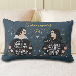 Almofada Lombar Aniversário Elegante Monograma Citação de Conto de