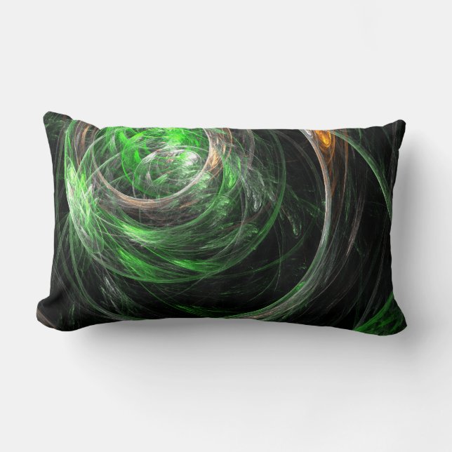 Almofada Lombar Ao redor do Abstrato verde mundial Travesseiro lom (Frente)