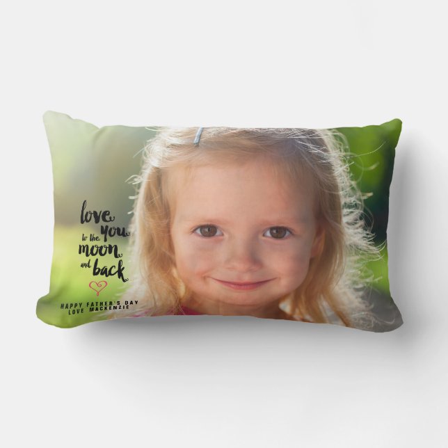 Almofada Lombar Ao travesseiro da foto do dia dos pais da lua e da (Frente)