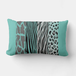 Almofada Lombar Aqua Animal Embossed Zebra Stripe Travesseiro