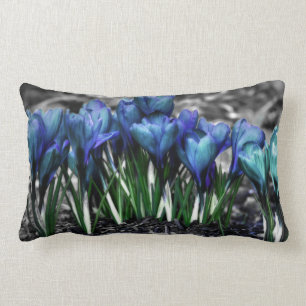 Almofada Lombar Aqua Blue Crocus Blooms