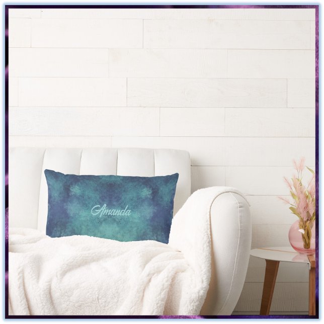 Almofada Lombar Aqua moderno e Abstrato púrpura (Criador carregado)