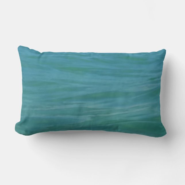 Almofada Lombar Aquamarine Waves Beach Theme Tropical Blue Green (Frente)