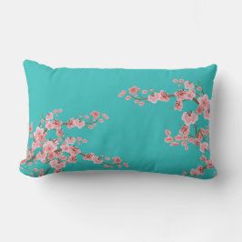 Almofada Lombar Aquarela de Flores de Cerejeira