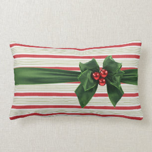 Almofada Lombar Arco do Natal com fundo do stripey