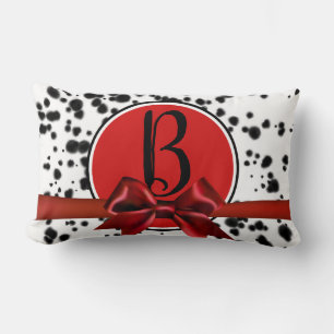 Almofada Lombar Arco Preto Branco Vermelho Dalmatian Manchas Festa