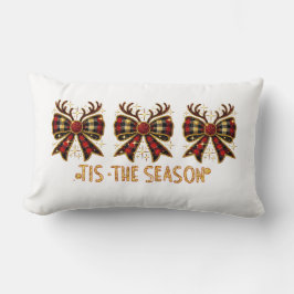 Almofada Lombar Arcos de Natal Arcos de Xadrez Vermelho