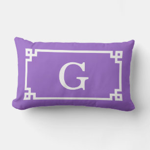 Almofada Lombar Armação Amethyst White Greek Key #2 Monograma Inic