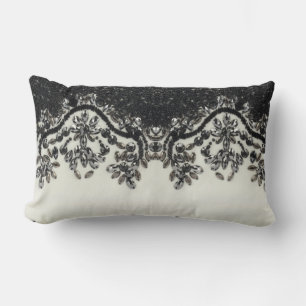 Almofada Lombar Art Deco Glamorage Vintage Fashion Black White Fl