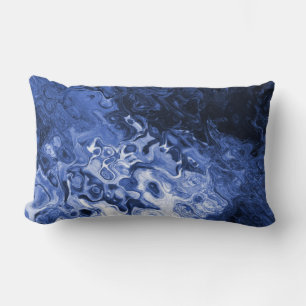 Almofada Lombar Arte abstrata da árvore do azul