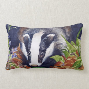 Almofada Lombar Arte animal original do coxim do texugo