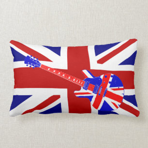 Almofada Lombar Arte britânica 2 da guitarra de Union Jack