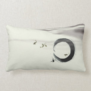 Almofada Lombar Arte da pintura da escova de Enso Koi do círculo