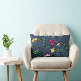 Almofada Lombar Arte de Design de Padrão Floral Caprichoso