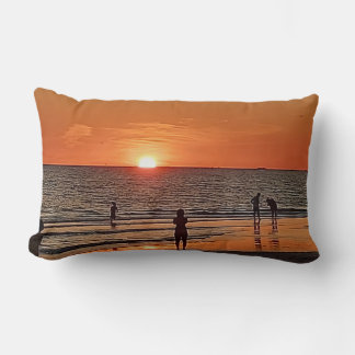 Almofada Lombar Arte de Parede da Praia do Pôr do Sol Decoração Co