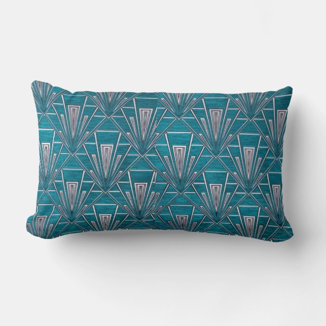 Almofada Lombar Arte Deco Azul (Frente)