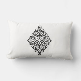 Almofada Lombar Arte Decorativa de Moldura Floral Vintage de Luxo