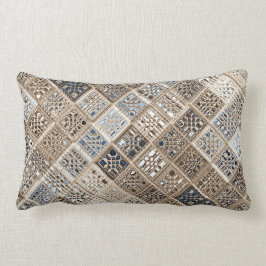 Almofada Lombar Arte do Padrão Mosaico Castanho Castanho Sari