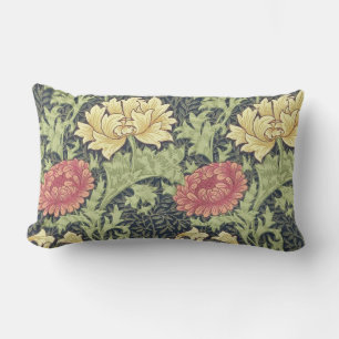 Almofada Lombar Arte floral do vintage do crisântemo de William