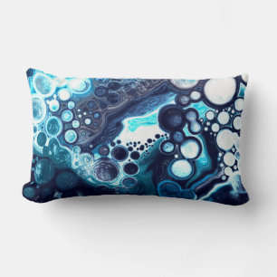 Almofada Lombar Arte Fluida Azul Escuro e Marinho Branco