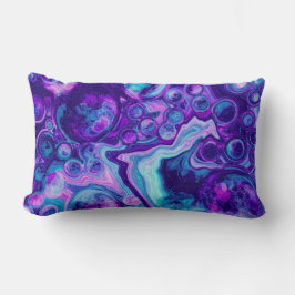 Almofada Lombar Arte Fluida Marble De Bolsa, Azul, Cor-De-Rosa