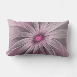 Almofada Lombar Arte Fractal Floral de Ameixa Abstrata Flor Fantas
