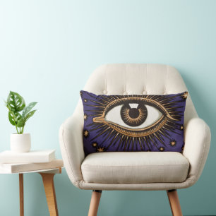 Almofada Lombar Arte Místico Celestial Olho que Tudo Vê Vintage