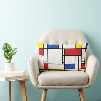 Almofada Lombar Arte Moderna De Stijl Geométrica Minimalista Mondr
