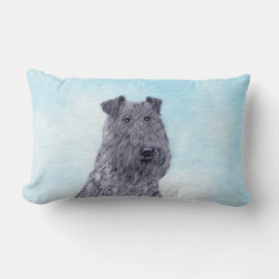 Almofada Lombar Arte original de cachorro caipira azul Kerry Terri