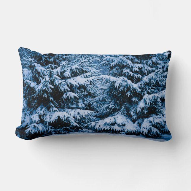 Almofada Lombar Árvore de Natal da Floresta de inverno (Frente)