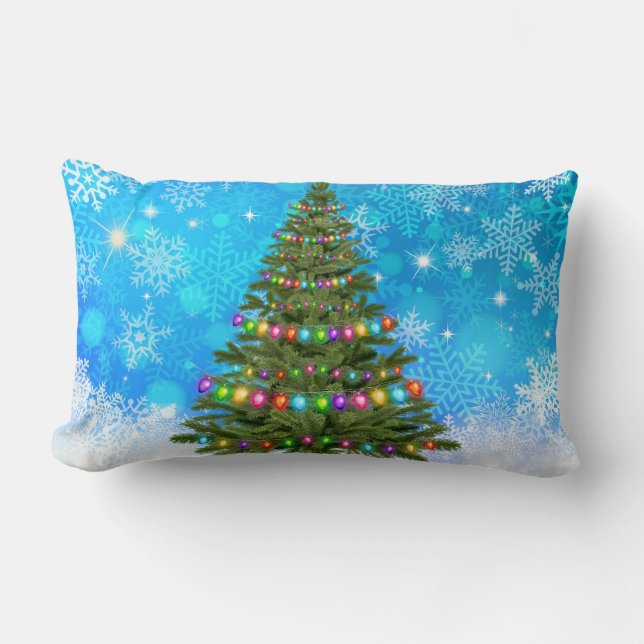 ALMOFADA LOMBAR ÁRVORE DE NATAL DE NEVE (Frente)