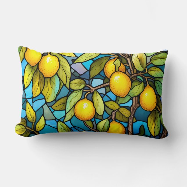 Almofada Lombar Árvore Limão, Vidro Estreito, Na moda (Frente)