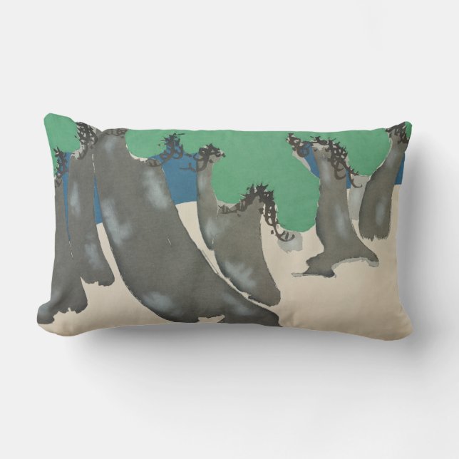 Almofada Lombar Árvores de Momoyogusa-Flores de Cem Generatas (Frente)