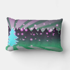 Almofada Lombar Árvores de Natal Matizes de Verde