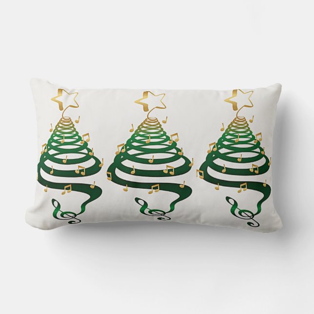 ALMOFADA LOMBAR "ÁRVORES DE NATAL MODERNAS E LEGAIS" (Frente)