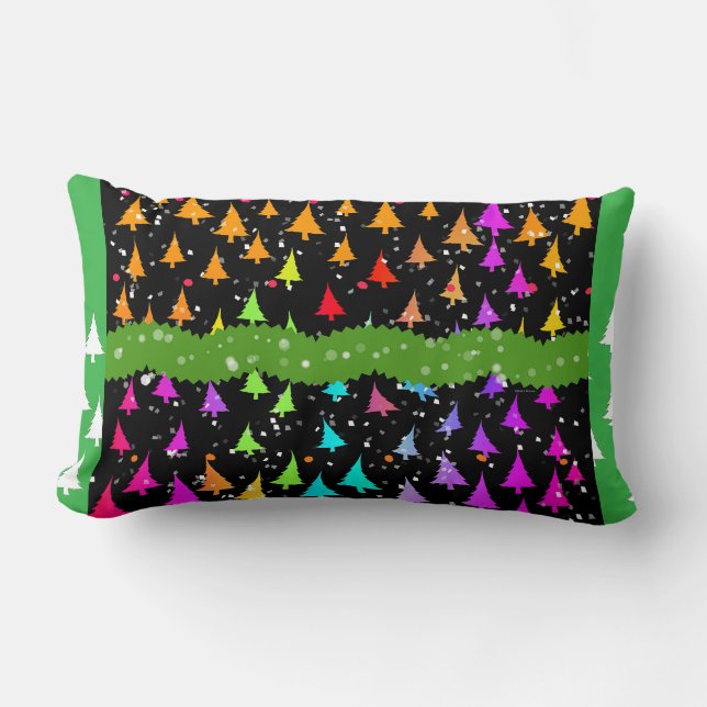 Almofada Lombar Árvores de Natal Multicolores (Frente)