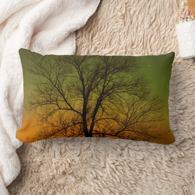 Almofada Lombar Aurora Boreal & Árvore de Algodão (Cobertor)