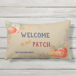 Almofada Lombar Autumn Pumpkin Bem-vindo ao nosso Patch Personaliz