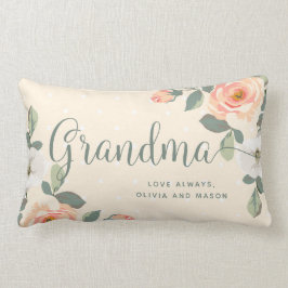 Almofada Lombar Avó floral do pêssego bonito |