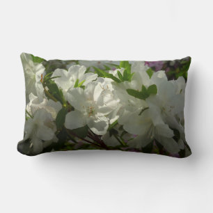 Almofada Lombar Azaleas brancas e soltas lindas flores de primaver
