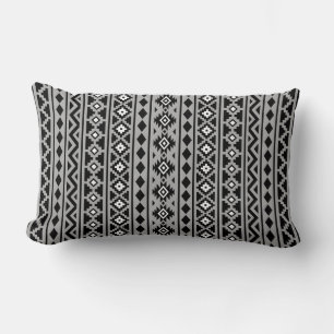 Almofada Lombar Aztec Essência Vertical Ptn II Cinza Preta Branca
