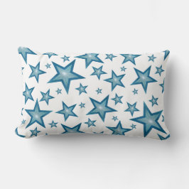 Almofada Lombar Azul Estrelas Branco 'Texto' branco