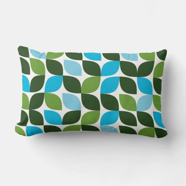 Almofada Lombar Azul, verde, legal, moda, abstrato da natureza mod (Frente)