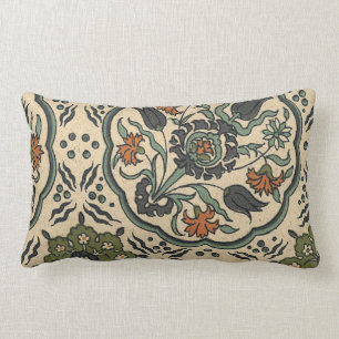 Almofada Lombar Azulejo Floral Decorativo